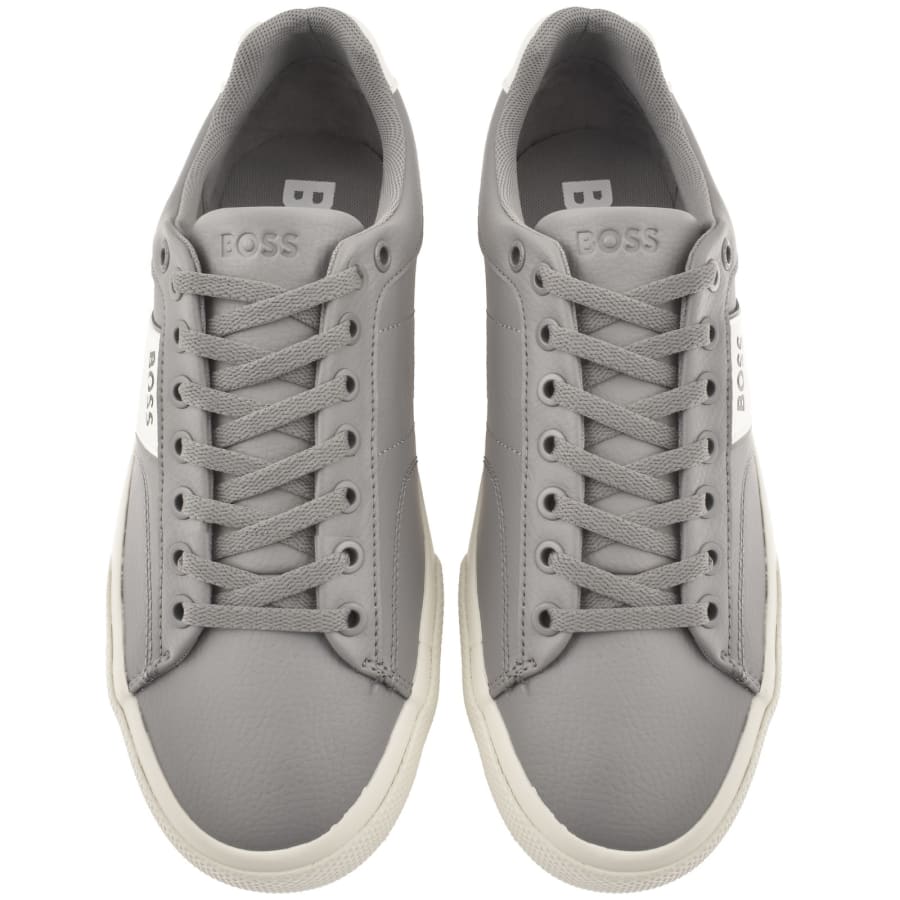 Image number 3 for BOSS Aiden Tennis Trainers Medium Grey