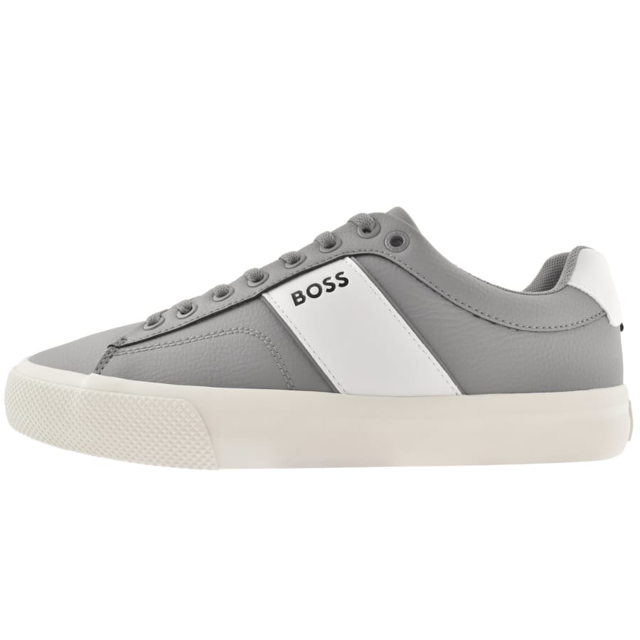 Image number 1 for BOSS Aiden Tennis Trainers Medium Grey