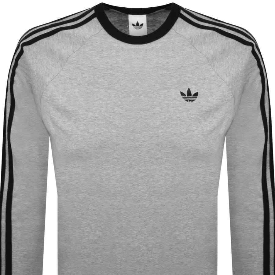 Image number 2 for adidas Three Stripes T Shirt Grey