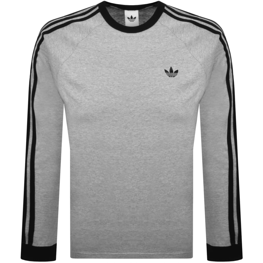 Image number 1 for adidas Three Stripes T Shirt Grey