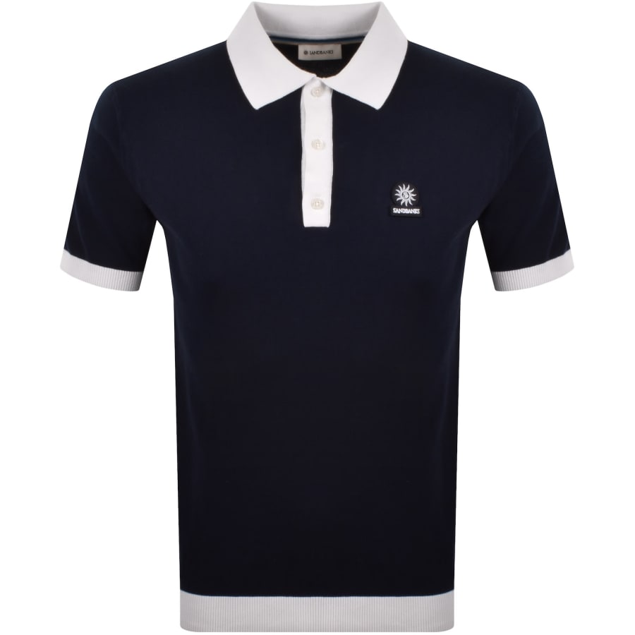 Image number 1 for Sandbanks 3 Button Polo T Shirt Navy