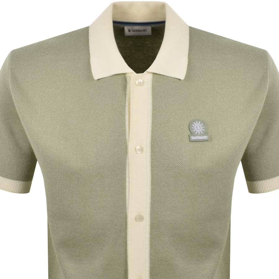 Image number 2 for Sandbanks Full Button Polo T Shirt Green