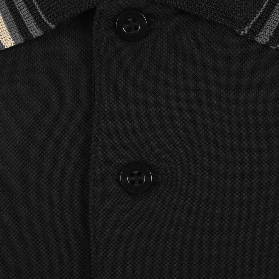 Image number 4 for Sandbanks Gradient Rib Polo T Shirt Black