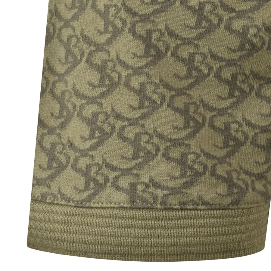 Image number 5 for Sandbanks Monogram Jacquard Polo T Shirt Green