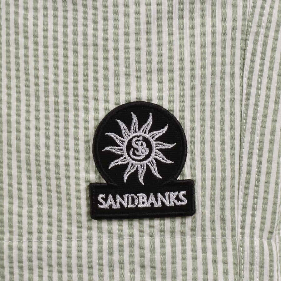 Image number 3 for Sandbanks Seersucker Swim Shorts Green