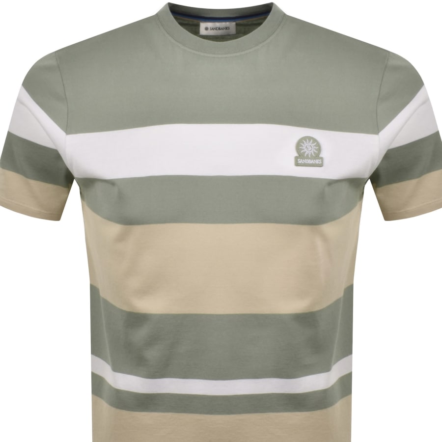 Image number 2 for Sandbanks Stripe T Shirt Green