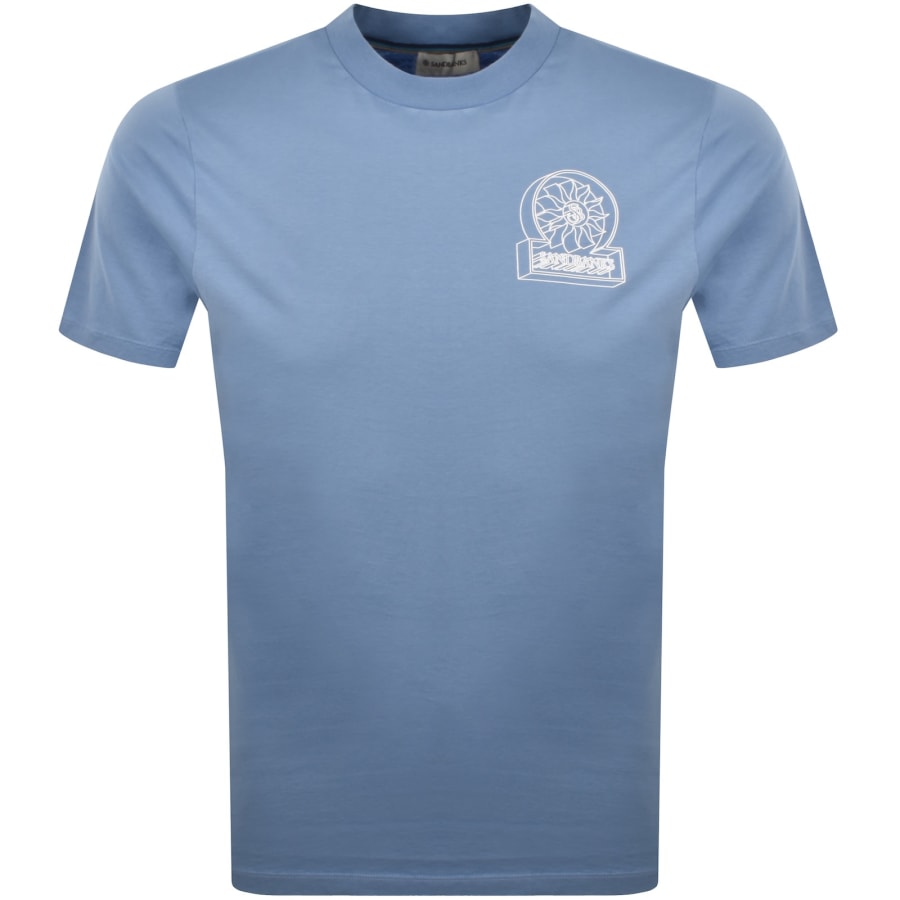 Image number 2 for Sandbanks 3D Logo Print T Shirt Blue