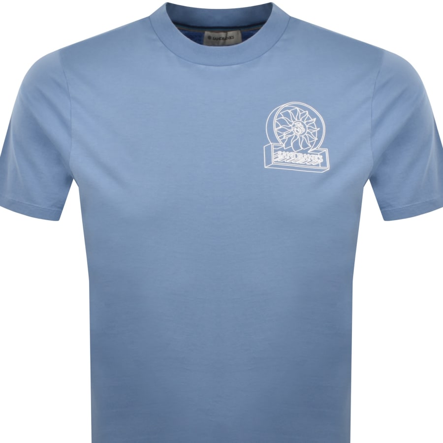 Image number 3 for Sandbanks 3D Logo Print T Shirt Blue