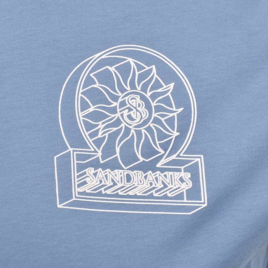Image number 4 for Sandbanks 3D Logo Print T Shirt Blue