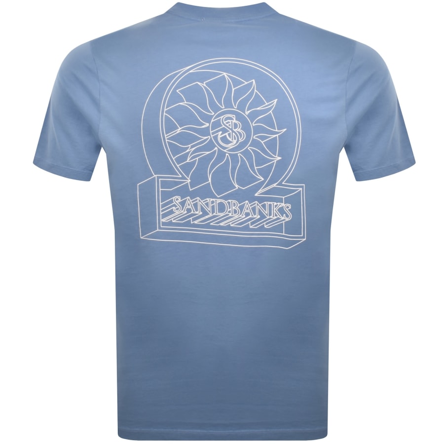 Image number 5 for Sandbanks 3D Logo Print T Shirt Blue