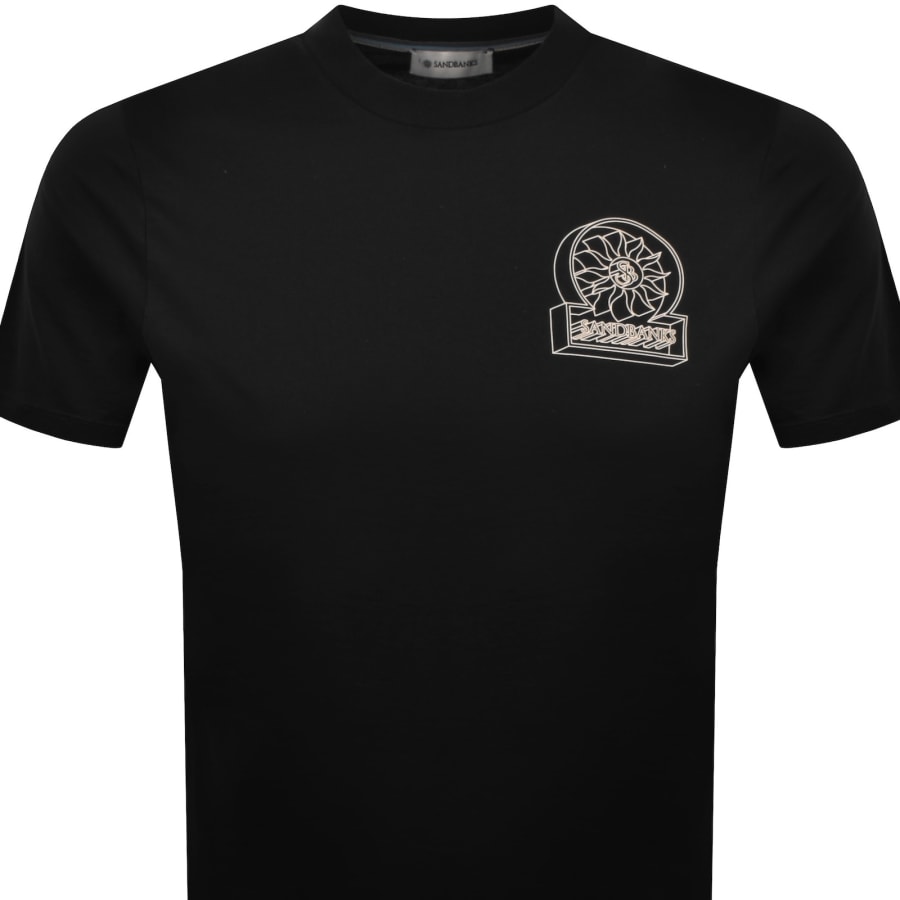 Image number 3 for Sandbanks 3D Logo Print T Shirt Black