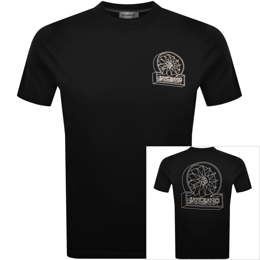 Image number 1 for Sandbanks 3D Logo Print T Shirt Black