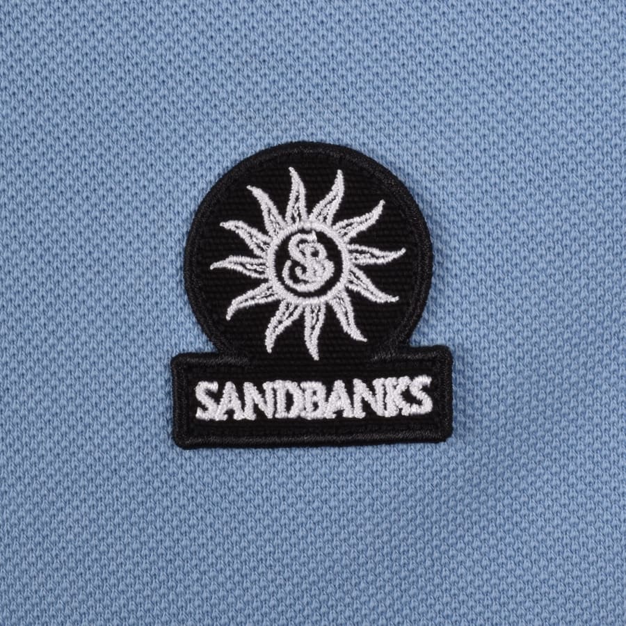 Image number 3 for Sandbanks Tipped Badge Polo T Shirt Blue