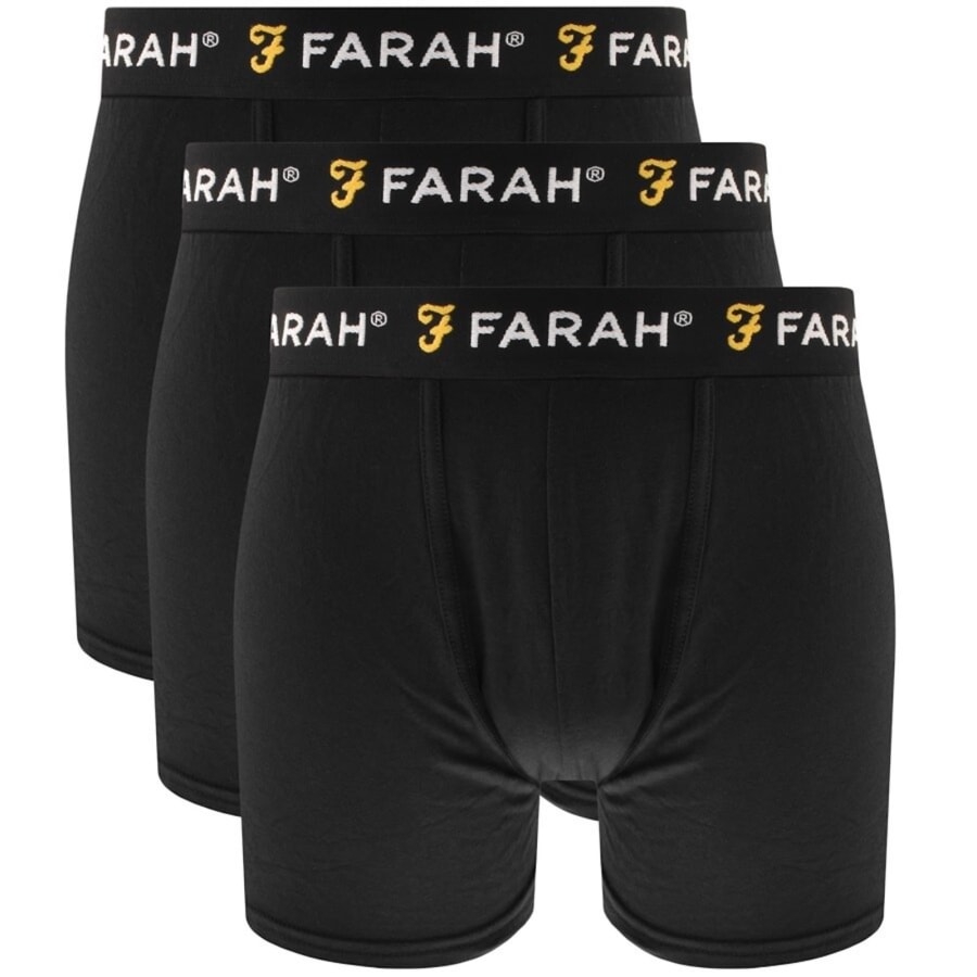 Image number 1 for Farah Saginaw 3 Pack Boxer Shorts Black