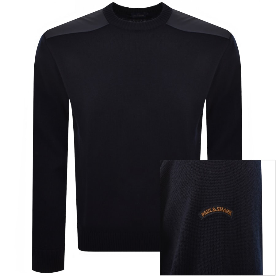 Image number 1 for Paul And Shark Typhoon Knit Jumper Navy