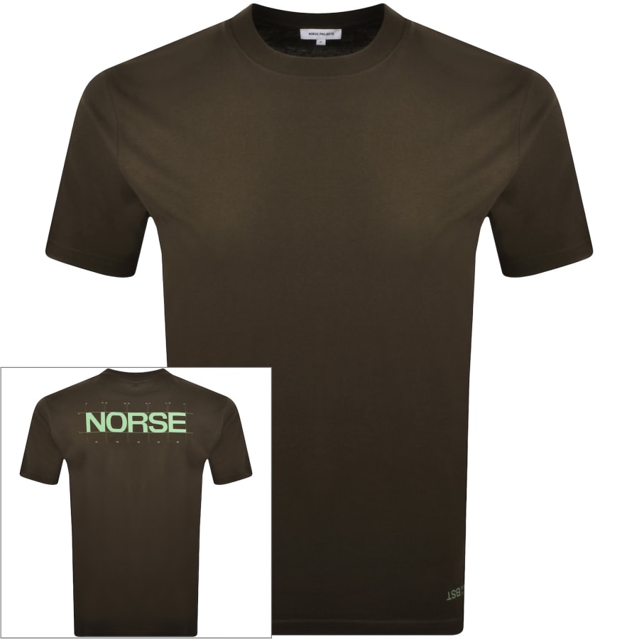 Image number 1 for Norse Projects X BST Print T Shirt Brown