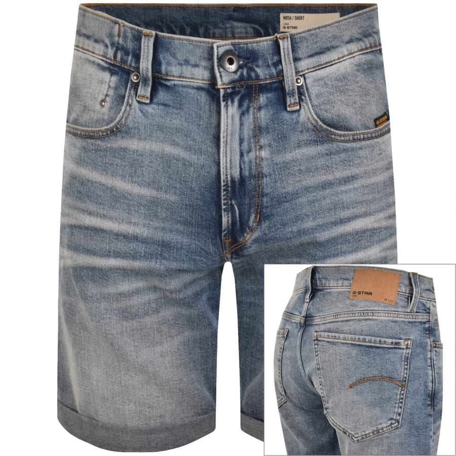Image number 1 for G-Star Mosa Denim Shorts Light Indigo Blue