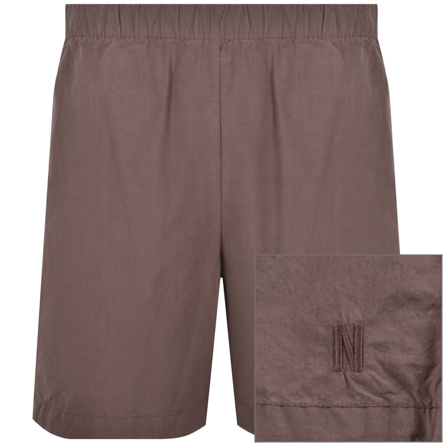 Image number 1 for Norse Projects Aurland Tencel Shorts Brown