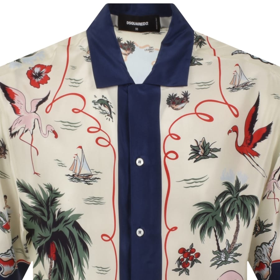 Image number 3 for DSQUARED2 Aloha Souvenir Shirt Off White