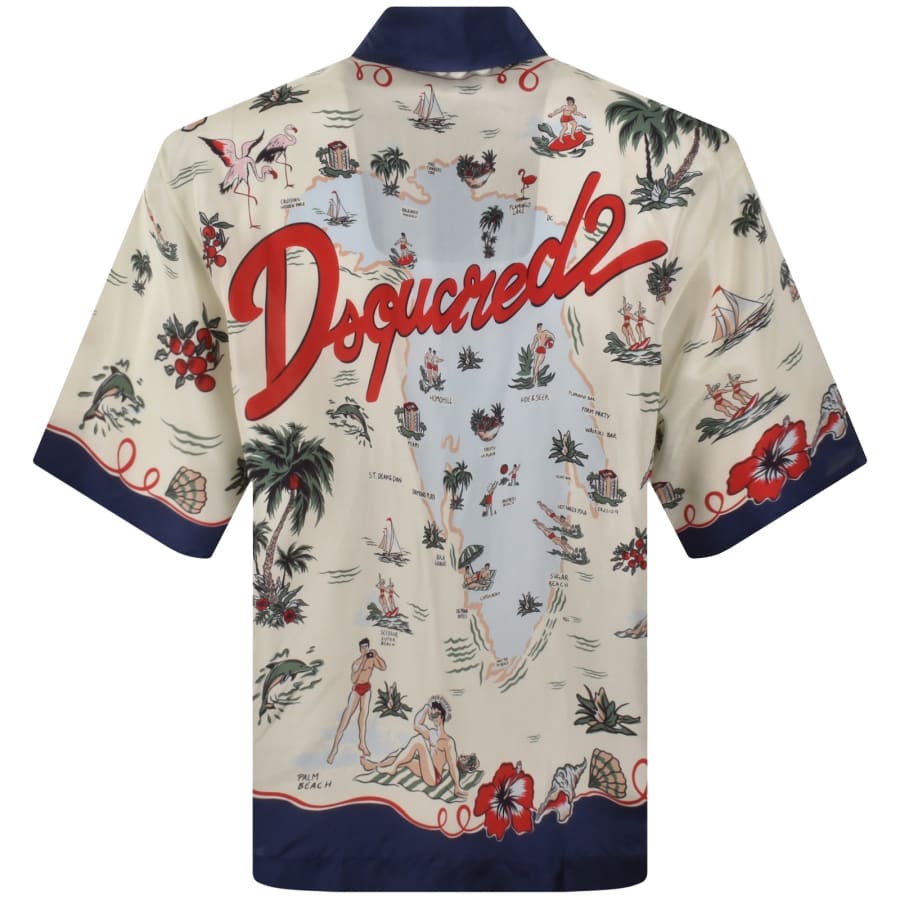 Image number 5 for DSQUARED2 Aloha Souvenir Shirt Off White