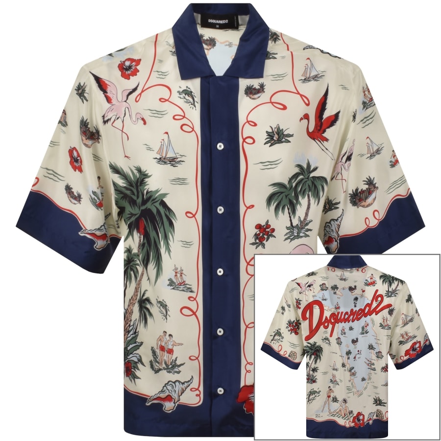 Image number 1 for DSQUARED2 Aloha Souvenir Shirt Off White