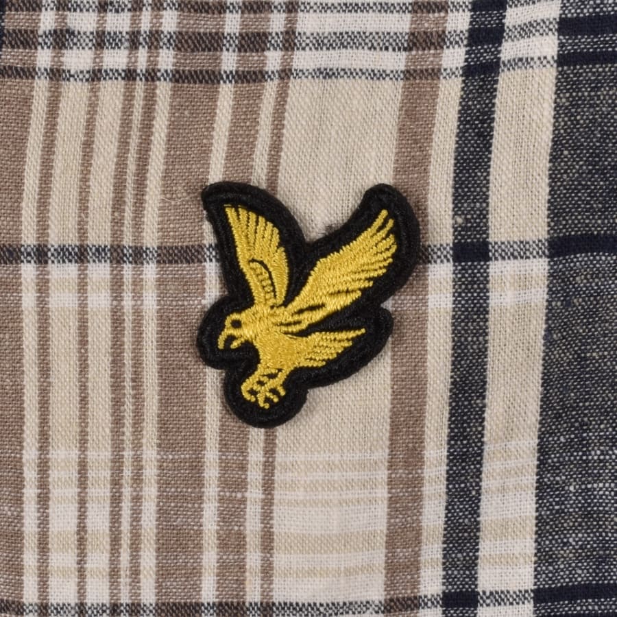 Image number 3 for Lyle And Scott Linen Check Shirt Beige