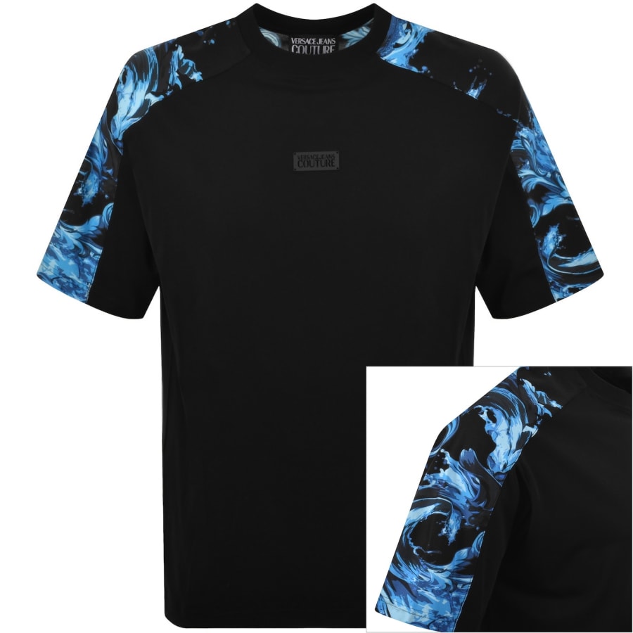Image number 1 for Versace Jeans Couture Contrast Print T Shirt Black
