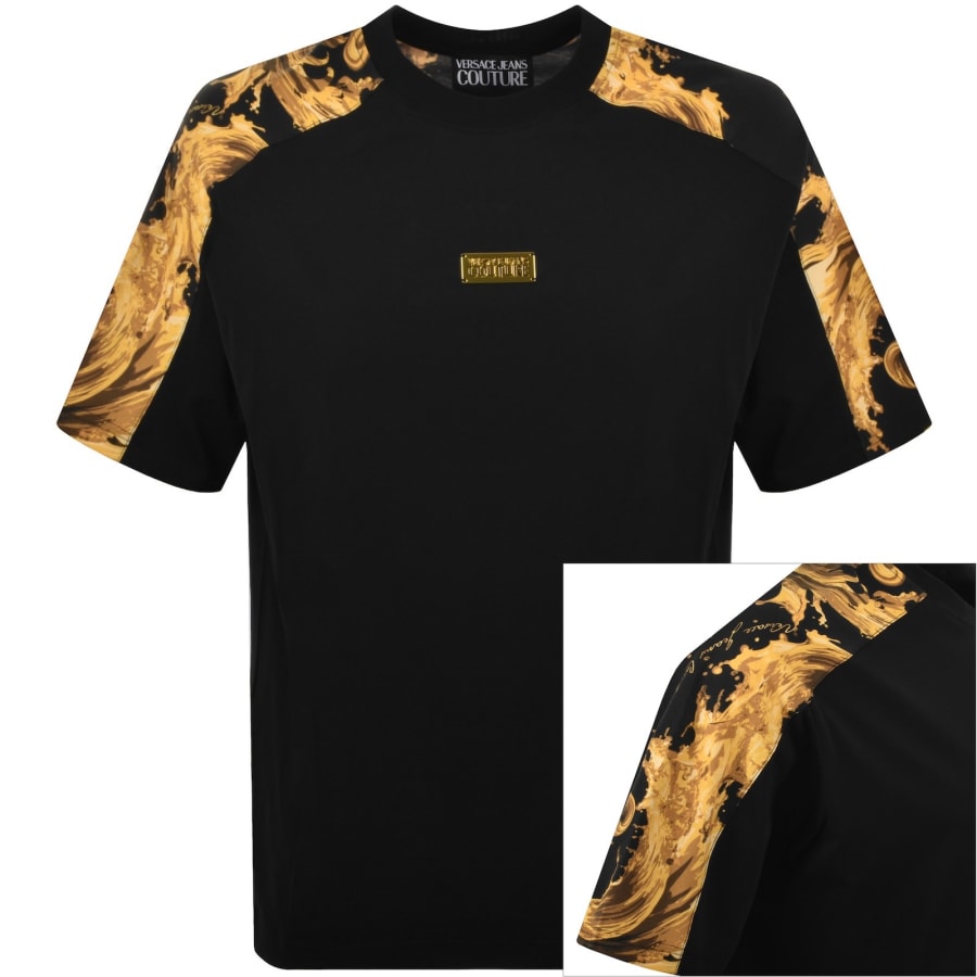 Image number 1 for Versace Jeans Couture Contrast Print T Shirt Black