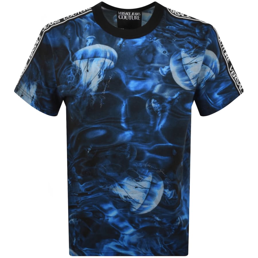 Image number 2 for Versace Jeans Couture Abyss Tape T Shirt Blue