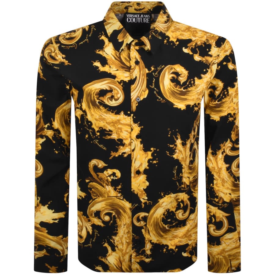 Image number 1 for Versace Jeans Couture Long Sleeve Shirt Black