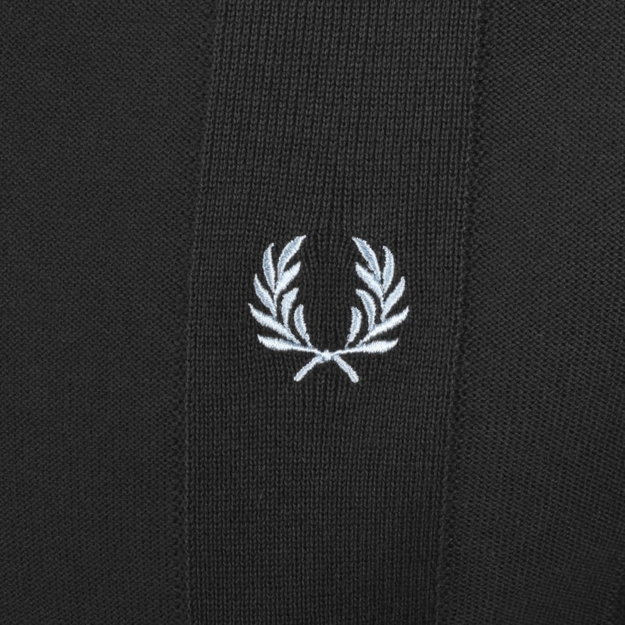 Image number 3 for Fred Perry Vertical Stripe Knit Polo Shirt Grey