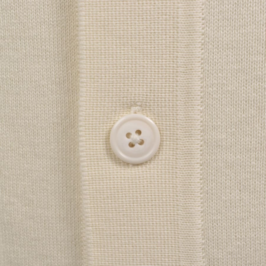 Image number 4 for Fred Perry Vertical Stripe Knit Polo Shirt Cream