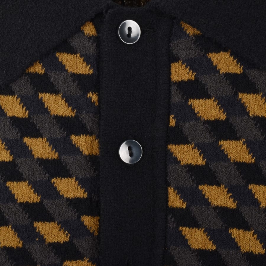 Image number 4 for Fred Perry Geometric Knit Polo Shirt Black