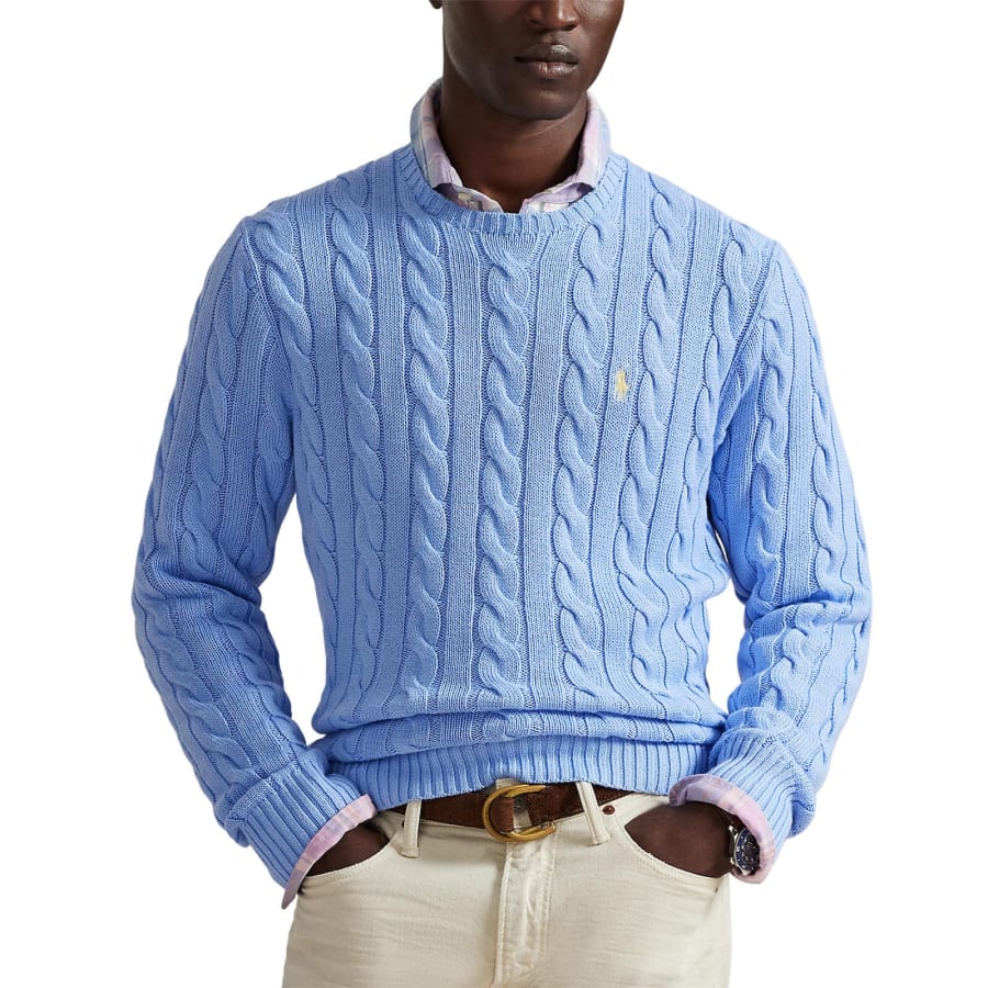 Image number 4 for Ralph Lauren Driver Crew Neck Knit Jumper Blue