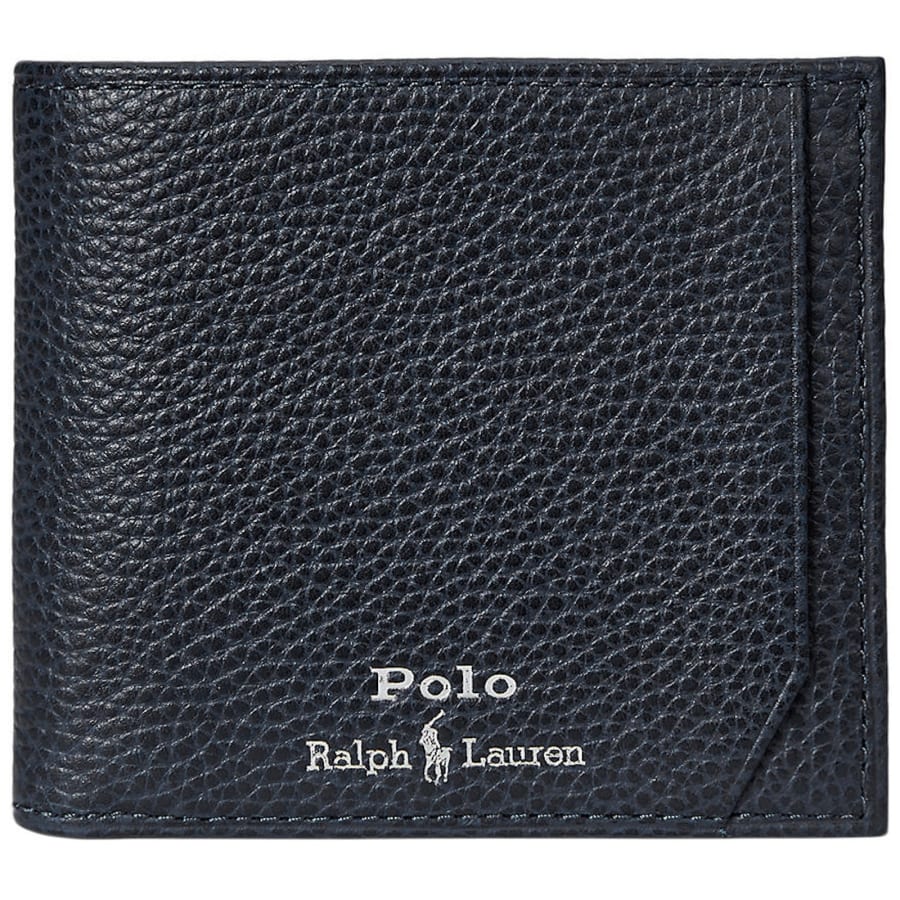 Image number 1 for Ralph Lauren Billfold Coin Leather Wallet Navy