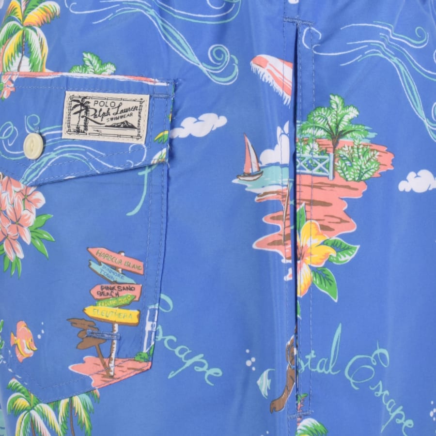 Image number 4 for Ralph Lauren Bahamas Bear Swim Shorts Blue