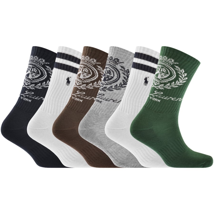 Image number 1 for Ralph Lauren 6 Pack Crew Socks