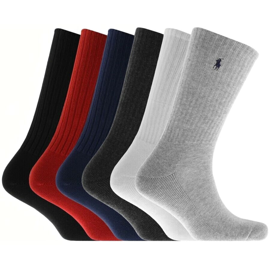 Image number 1 for Ralph Lauren 6 Pack Crew Socks