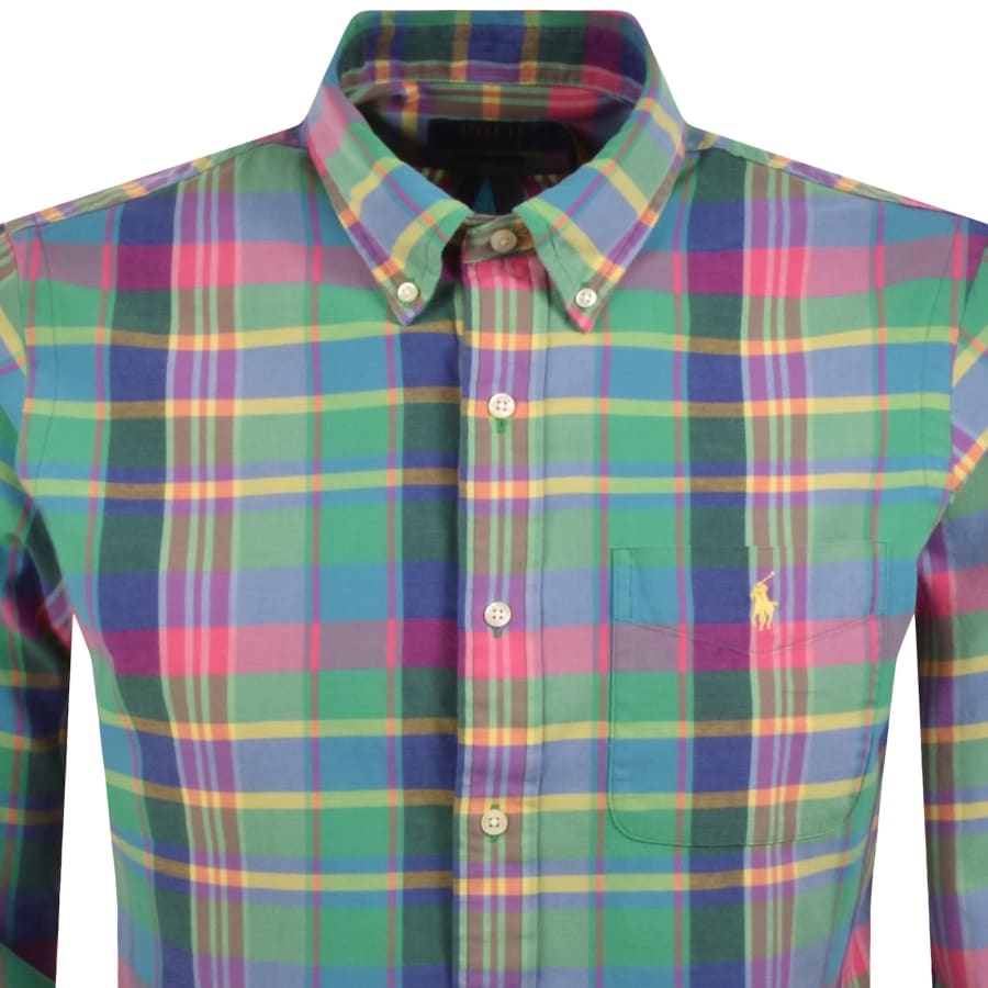 Image number 2 for Ralph Lauren Long Sleeve Check Shirt Green