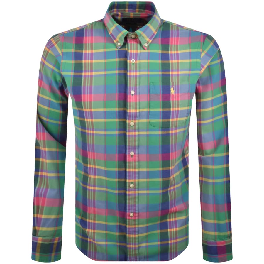 Image number 1 for Ralph Lauren Long Sleeve Check Shirt Green