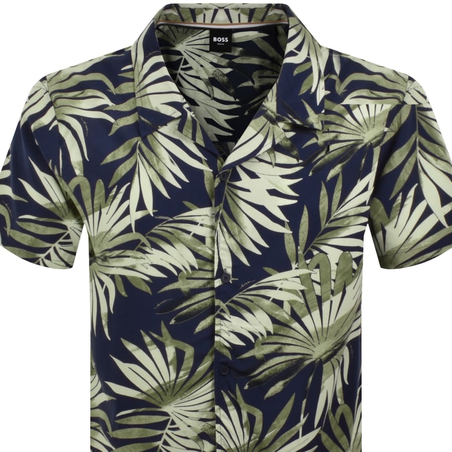 Image number 2 for BOSS Short Sleeve Beach Shirt Beige