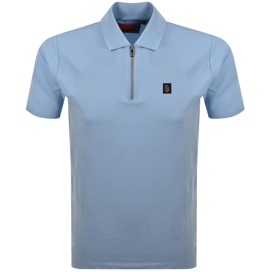 Image number 1 for Luke 1977 Turret Zip Polo T Shirt Sky Blue