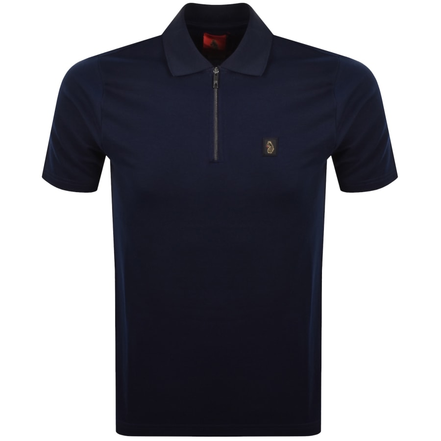 Image number 1 for Luke 1977 Turret Zip Polo T Shirt Navy