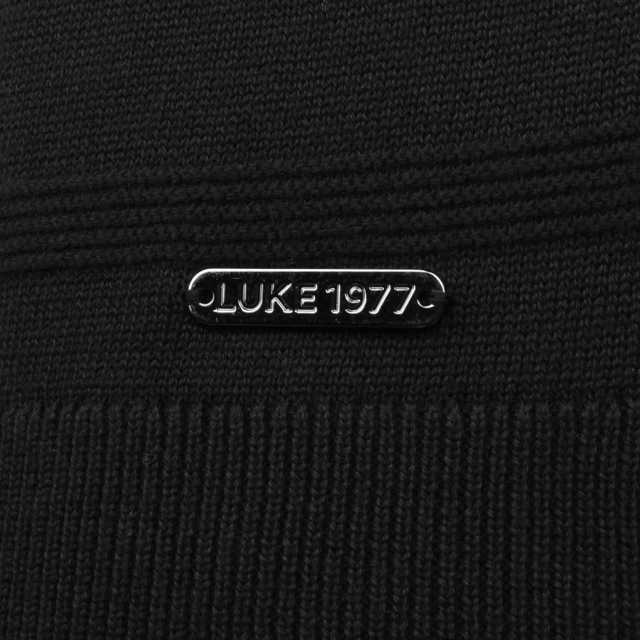Image number 3 for Luke 1977 Elgin Knit Check Polo Black