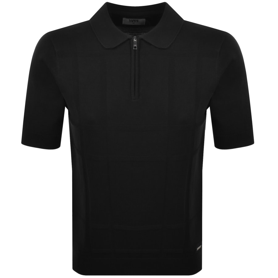Image number 1 for Luke 1977 Elgin Knit Check Polo Black