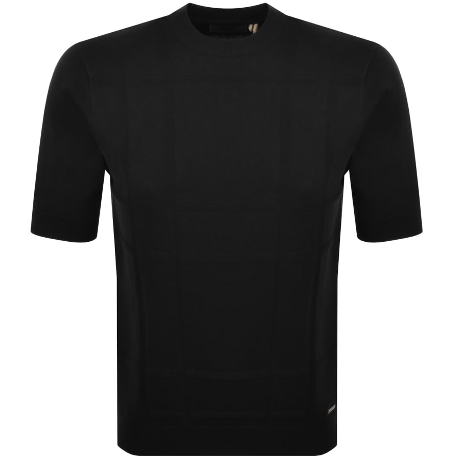 Image number 1 for Luke 1977 Lerwick Tonal Knit T Shirt Black