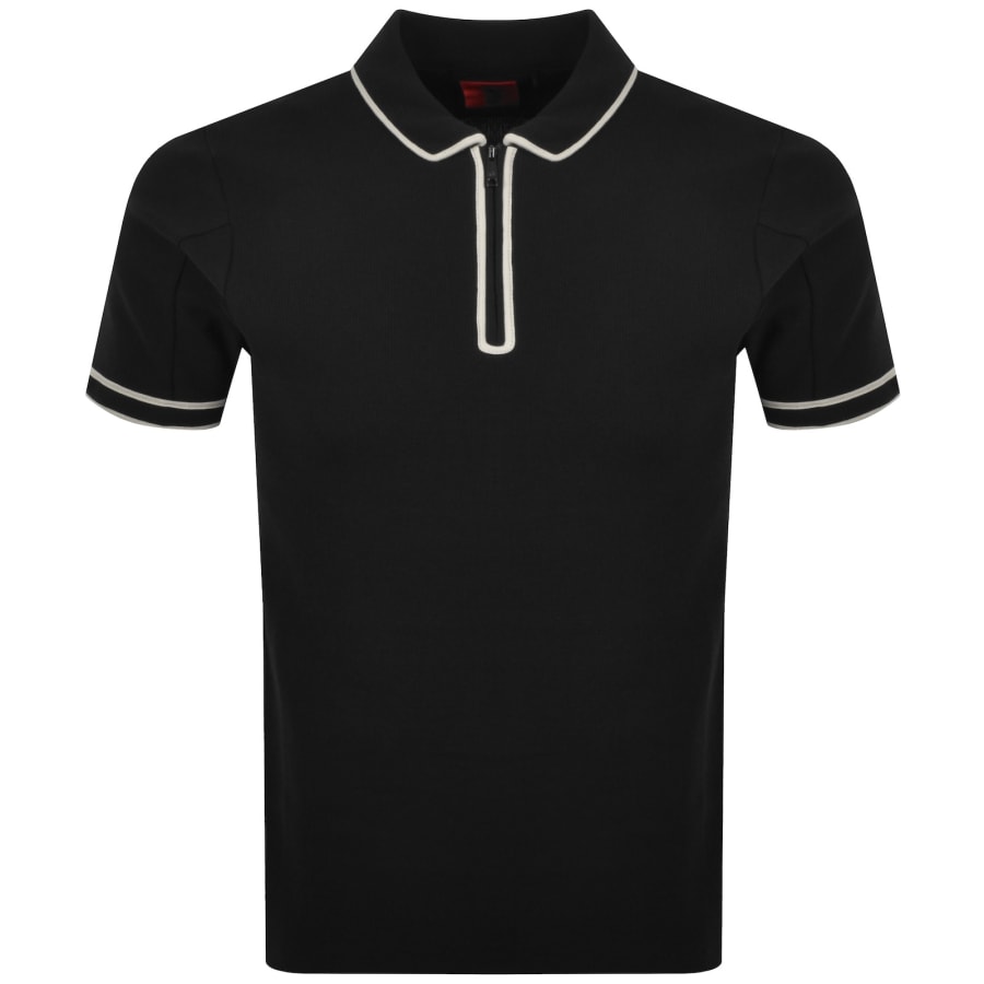 Image number 1 for Luke 1977 Vesuvius Waffle Polo T Shirt Black