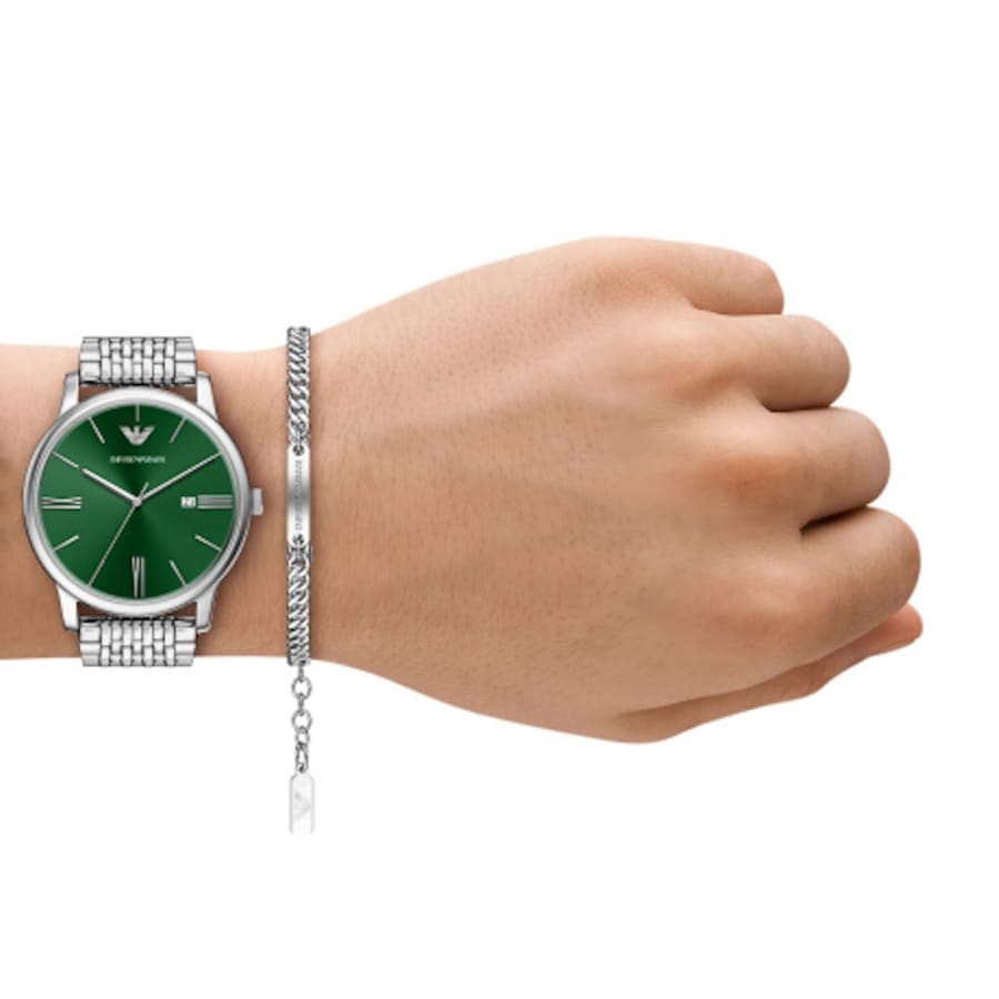 Image number 2 for Emporio Armani Watch And Bracelet Set Silver