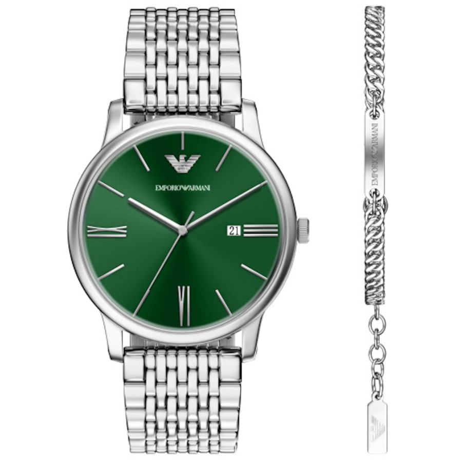 Image number 1 for Emporio Armani Watch And Bracelet Set Silver