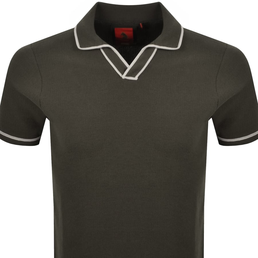 Image number 2 for Luke 1977 Krakatoa Knit Polo T Shirt Khaki